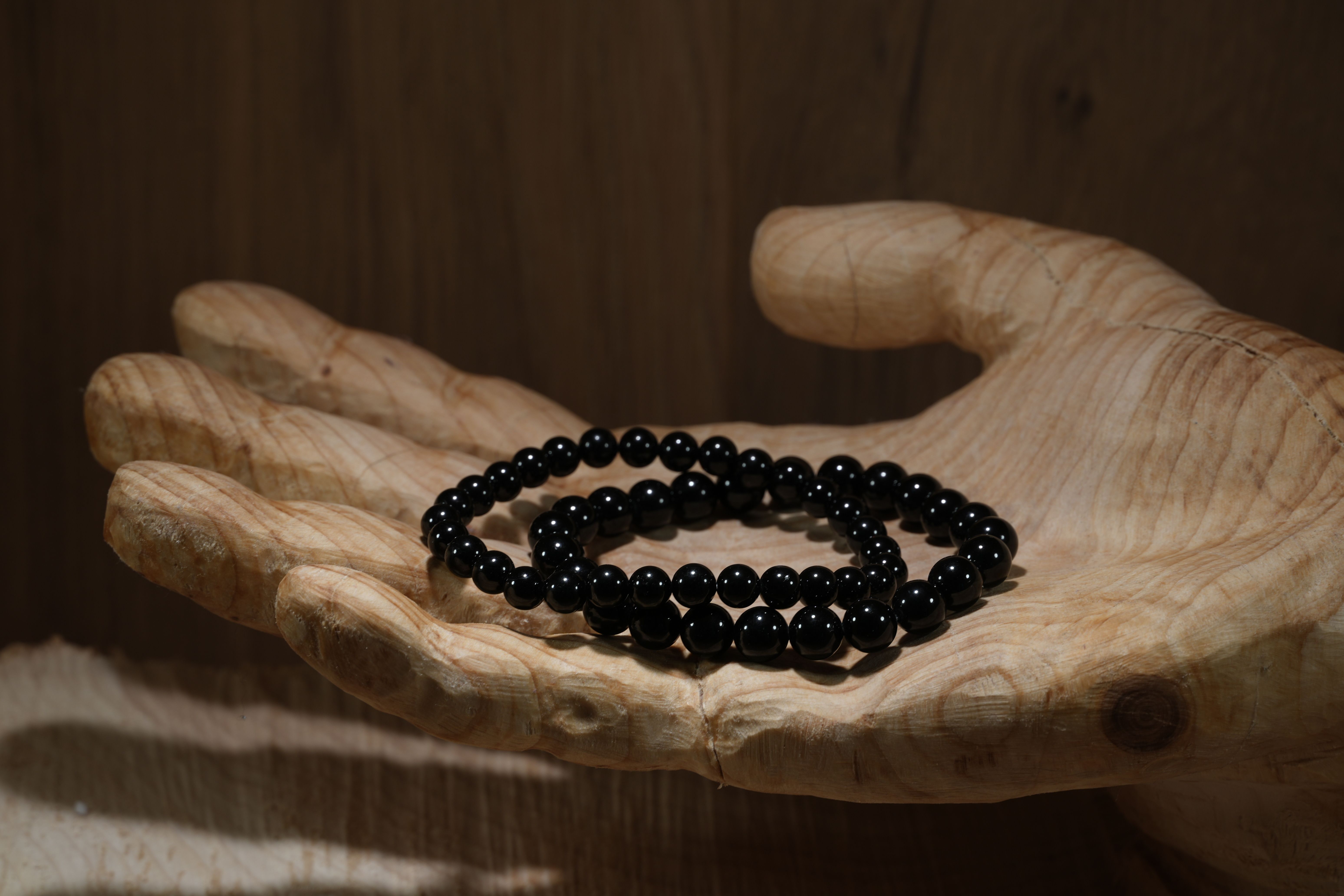 Black tourmaline (schorl), bracelets