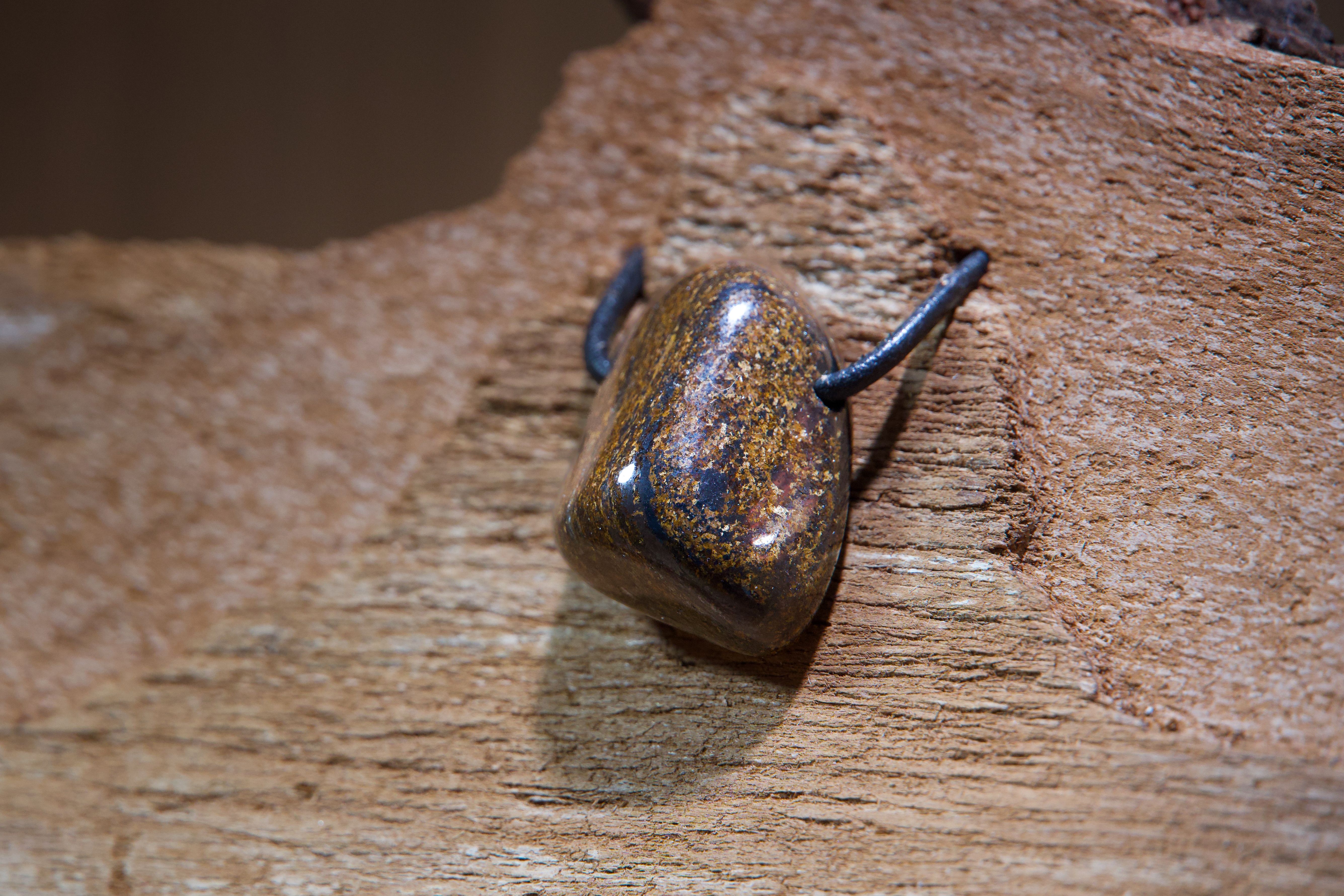 Bronzite, Drilled · No. 1, 2.3 × 3.2 cm