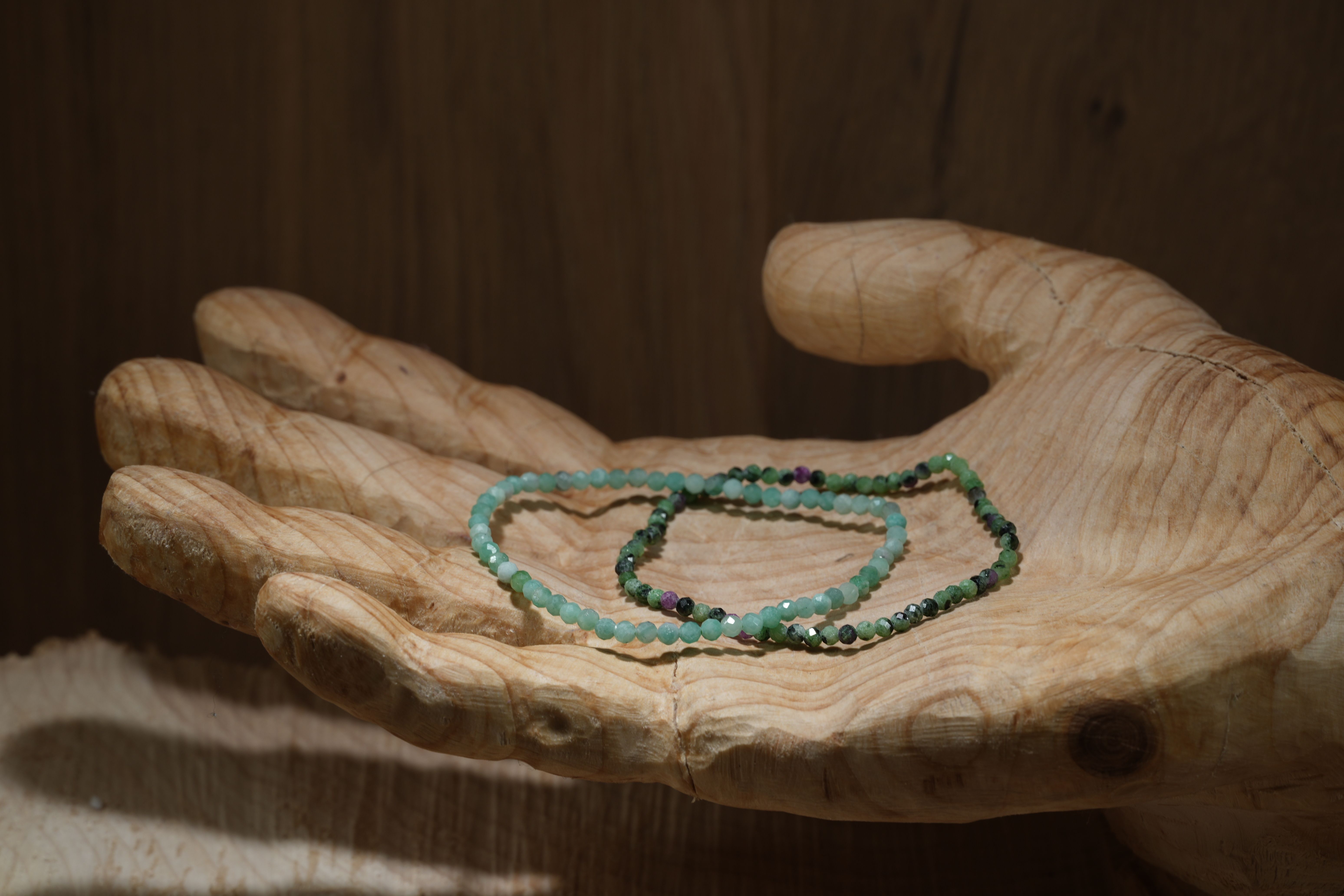 Zoisite with ruby, bracelets