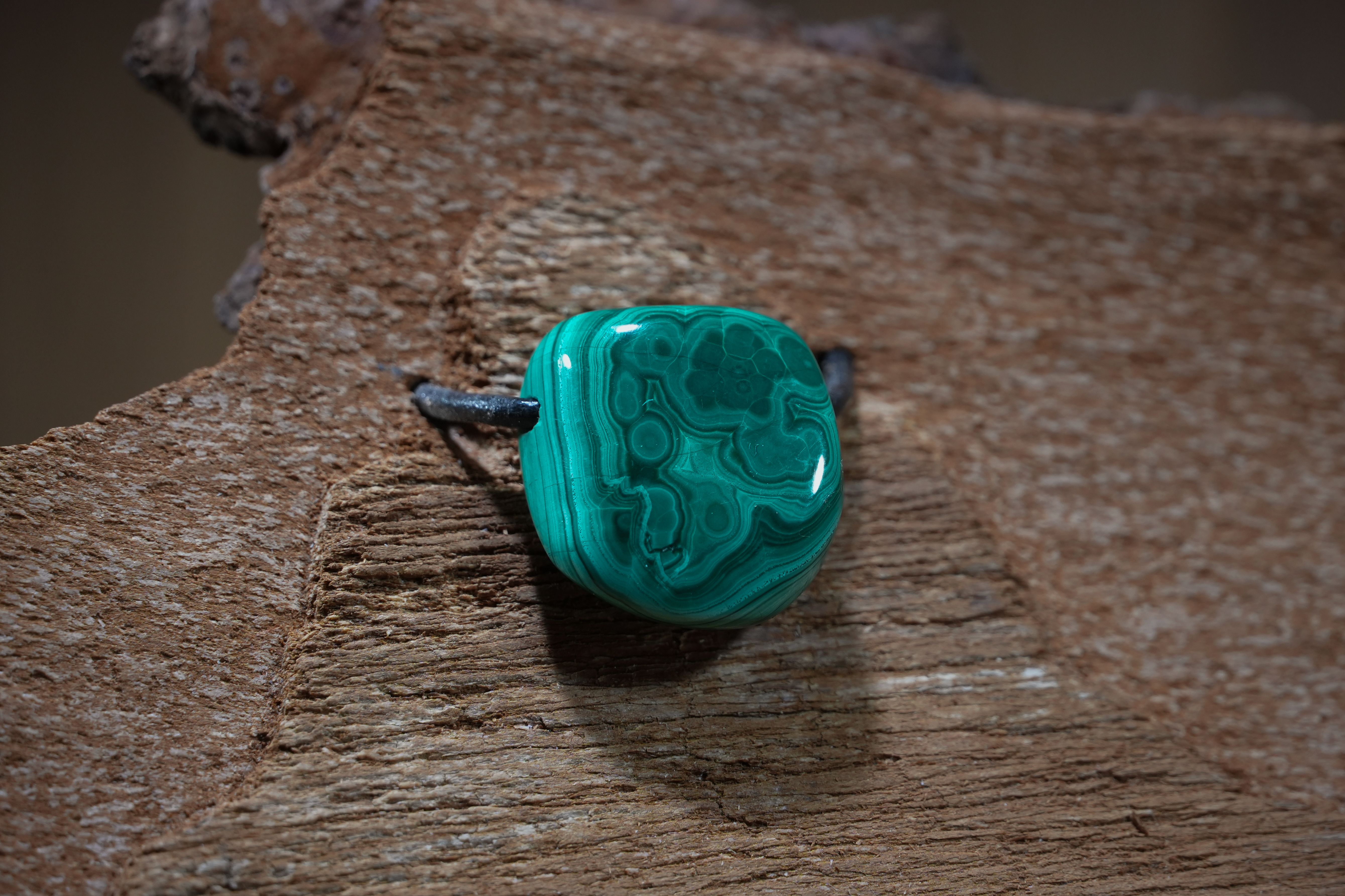 Malachite, Drilled · No. 1, 2.1 × 2.3 cm