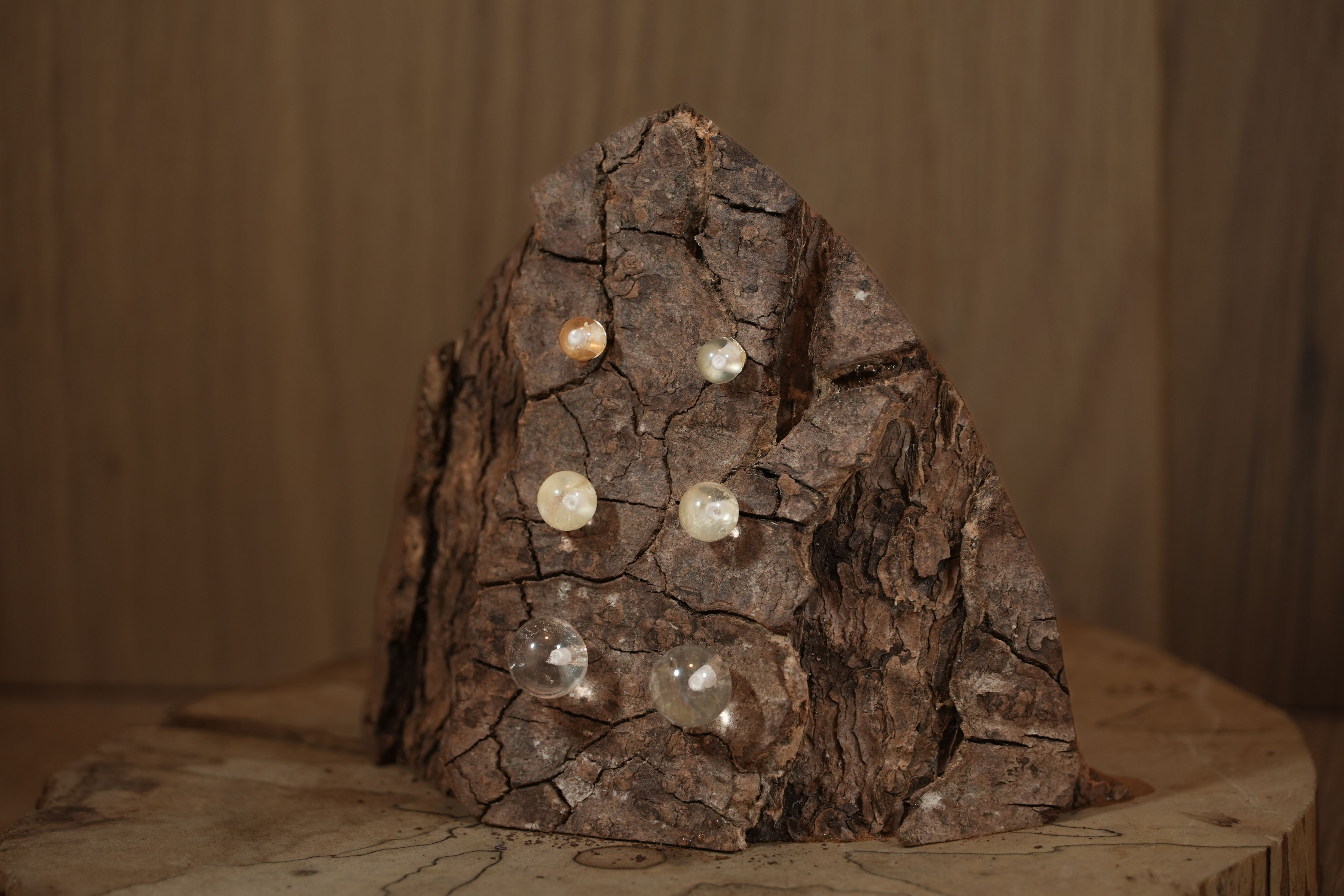 Rock crystal stud earrings in different sizes