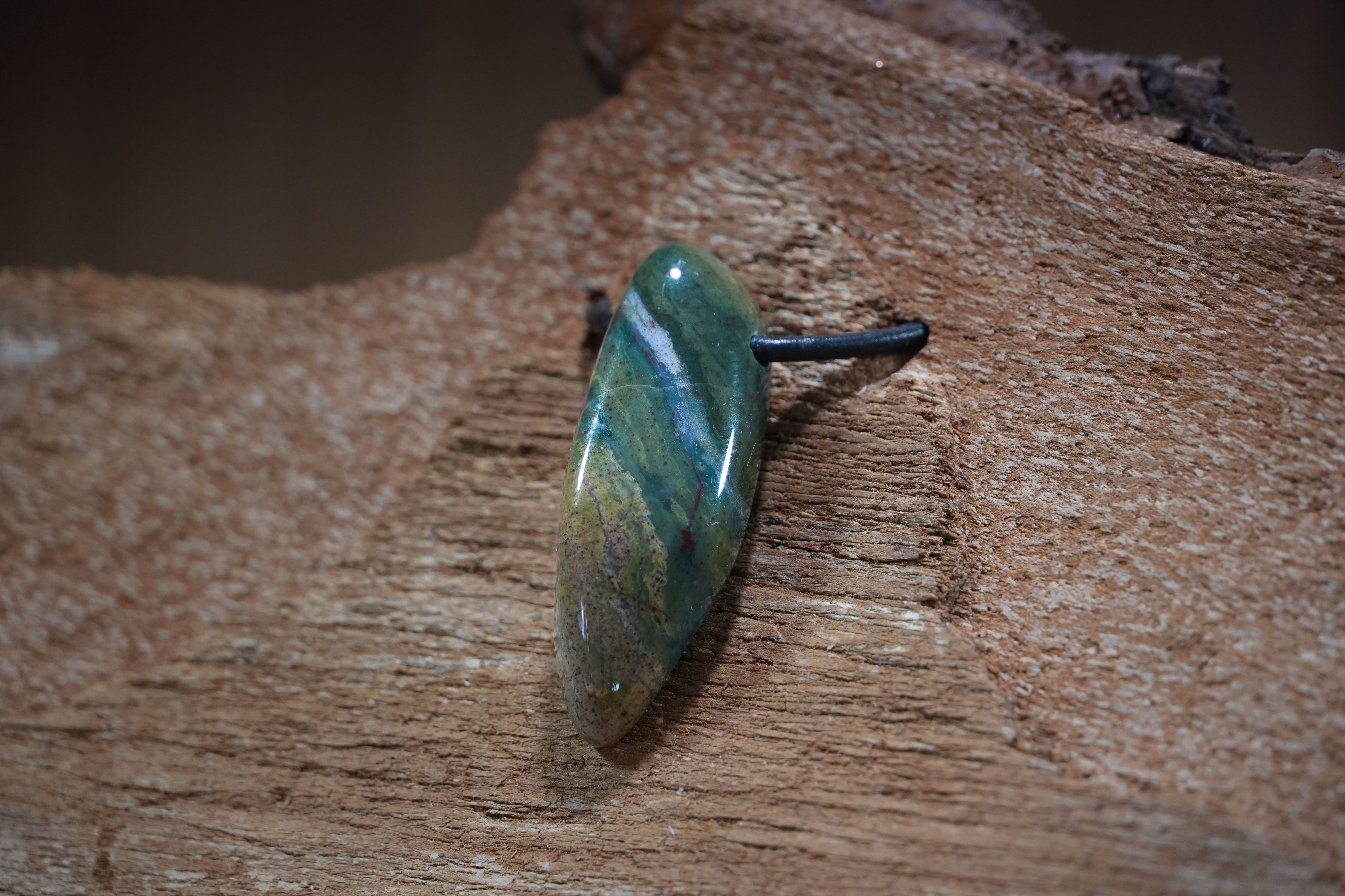 Multicoloured jasper, Drilled · No. 1, 1.7 × 4.5 cm