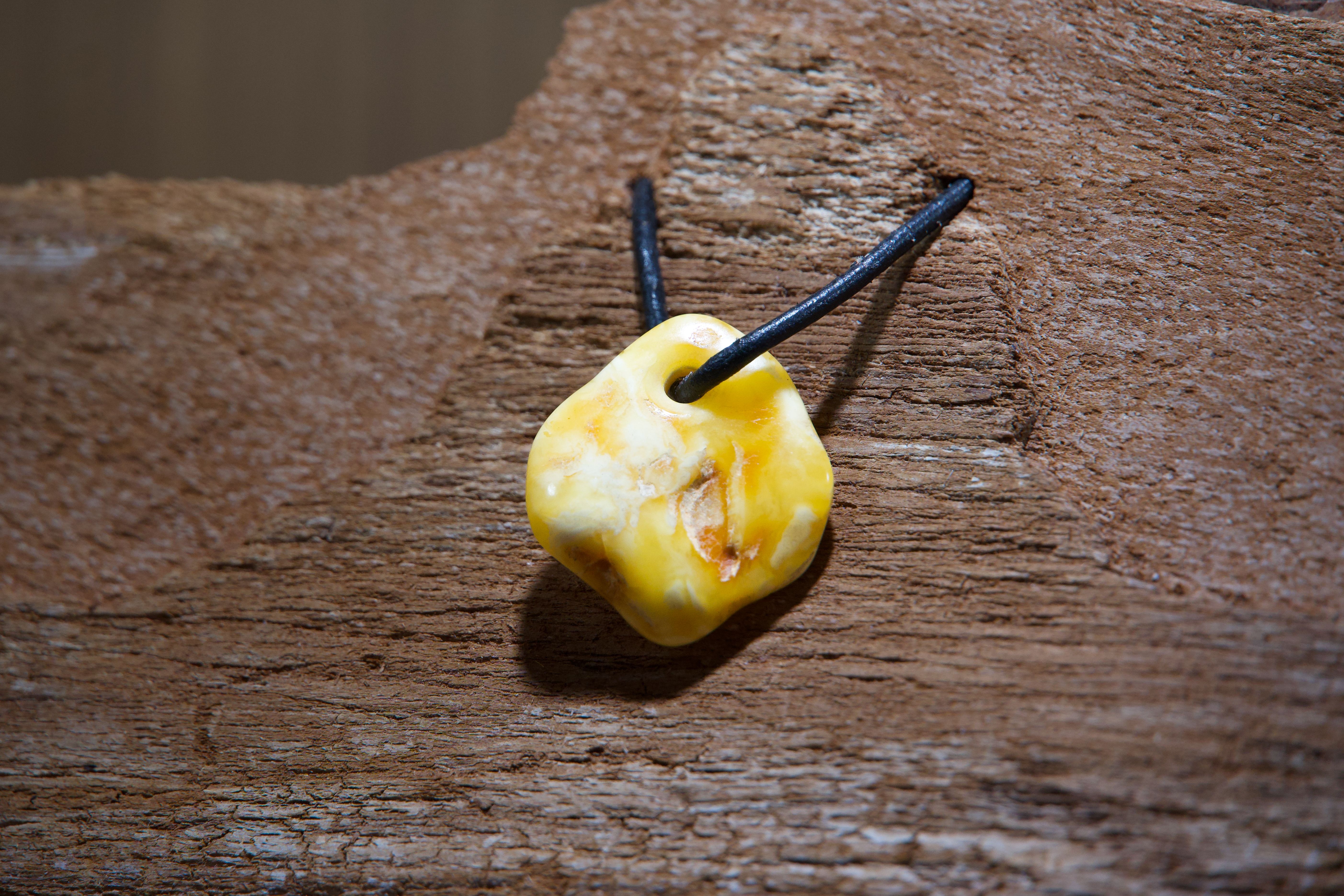 Amber, Drilled · No. 1, 2.7 × 3.5 cm