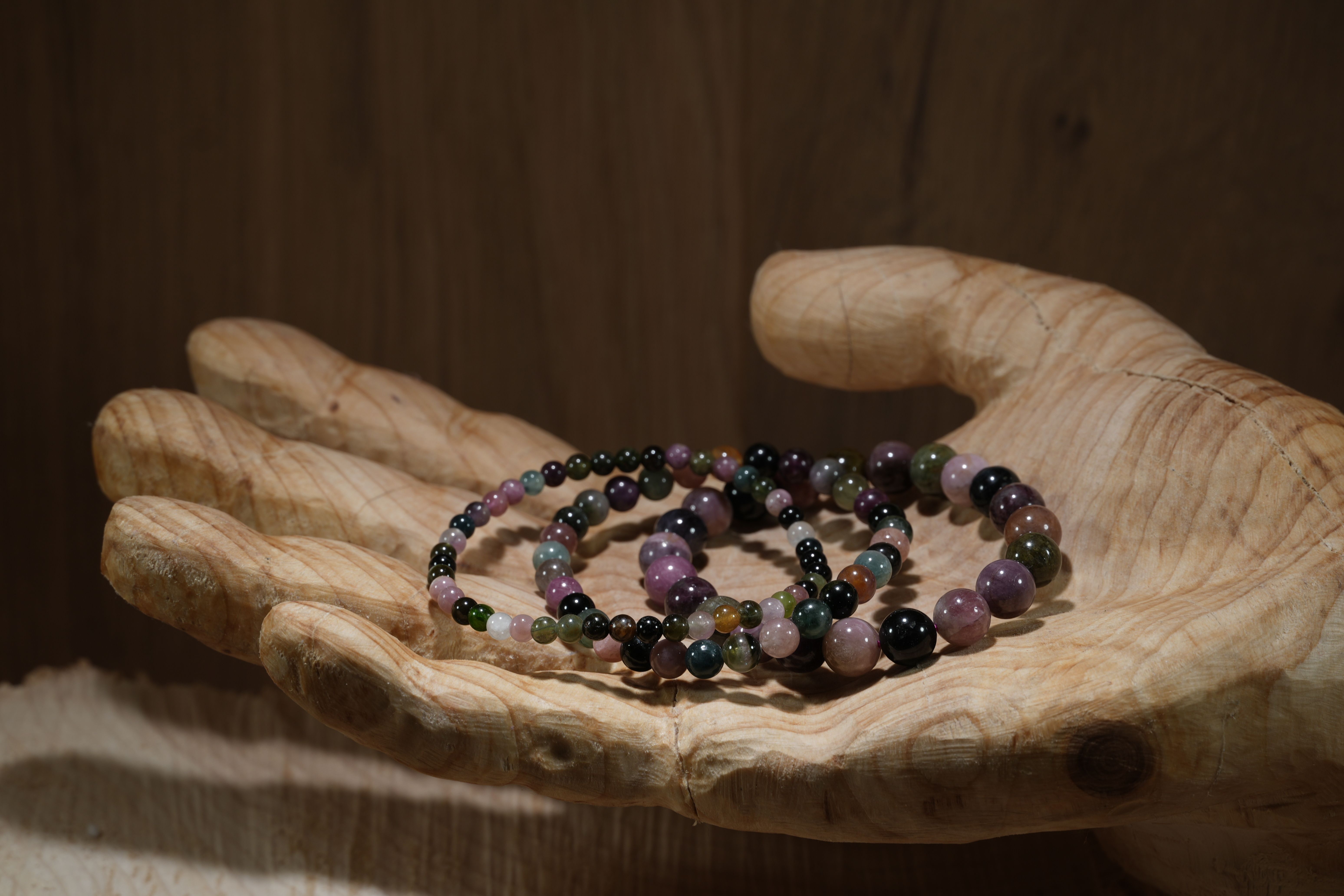 Multicoloured tourmaline, bracelets