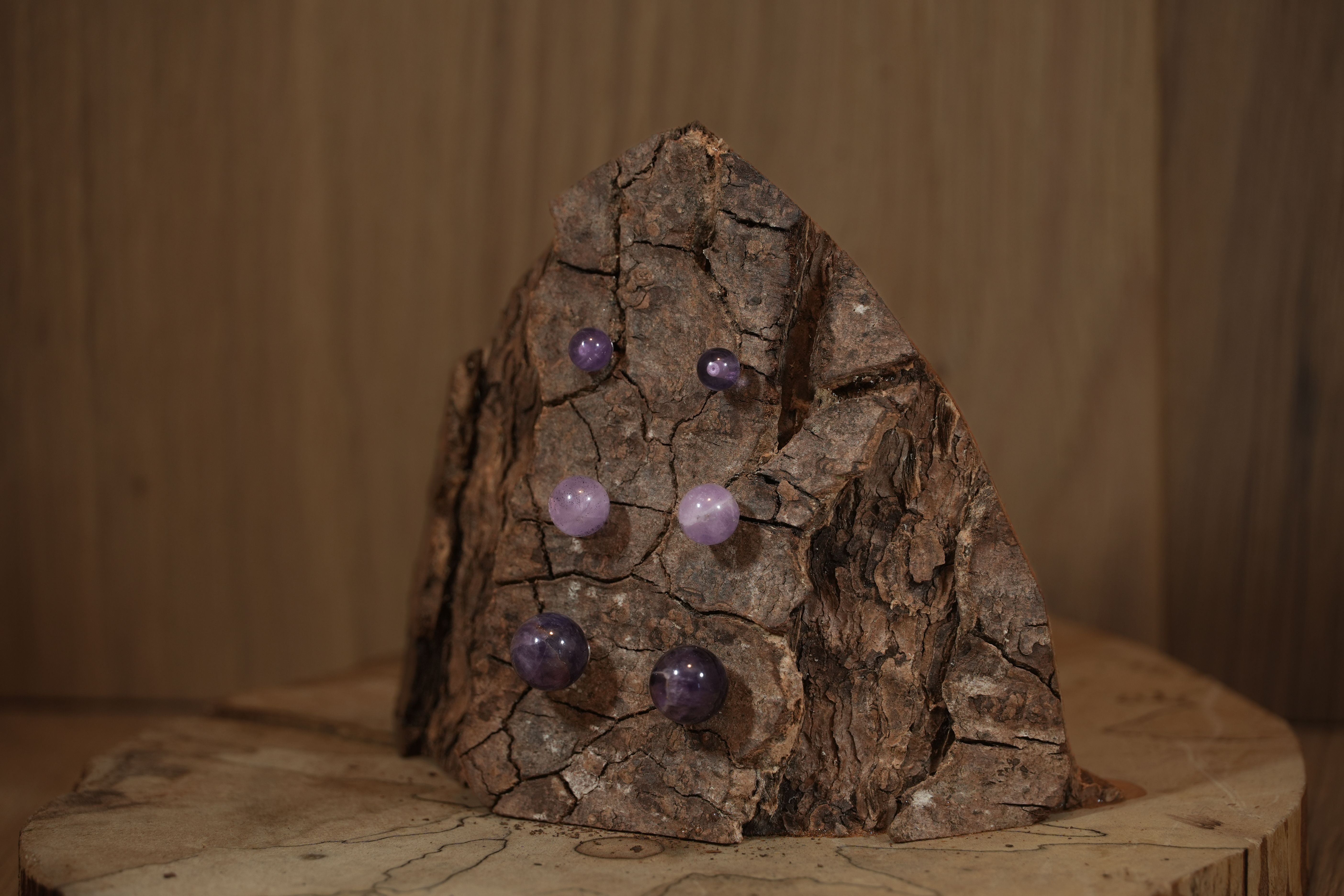 Amethyst stud earrings in different sizes