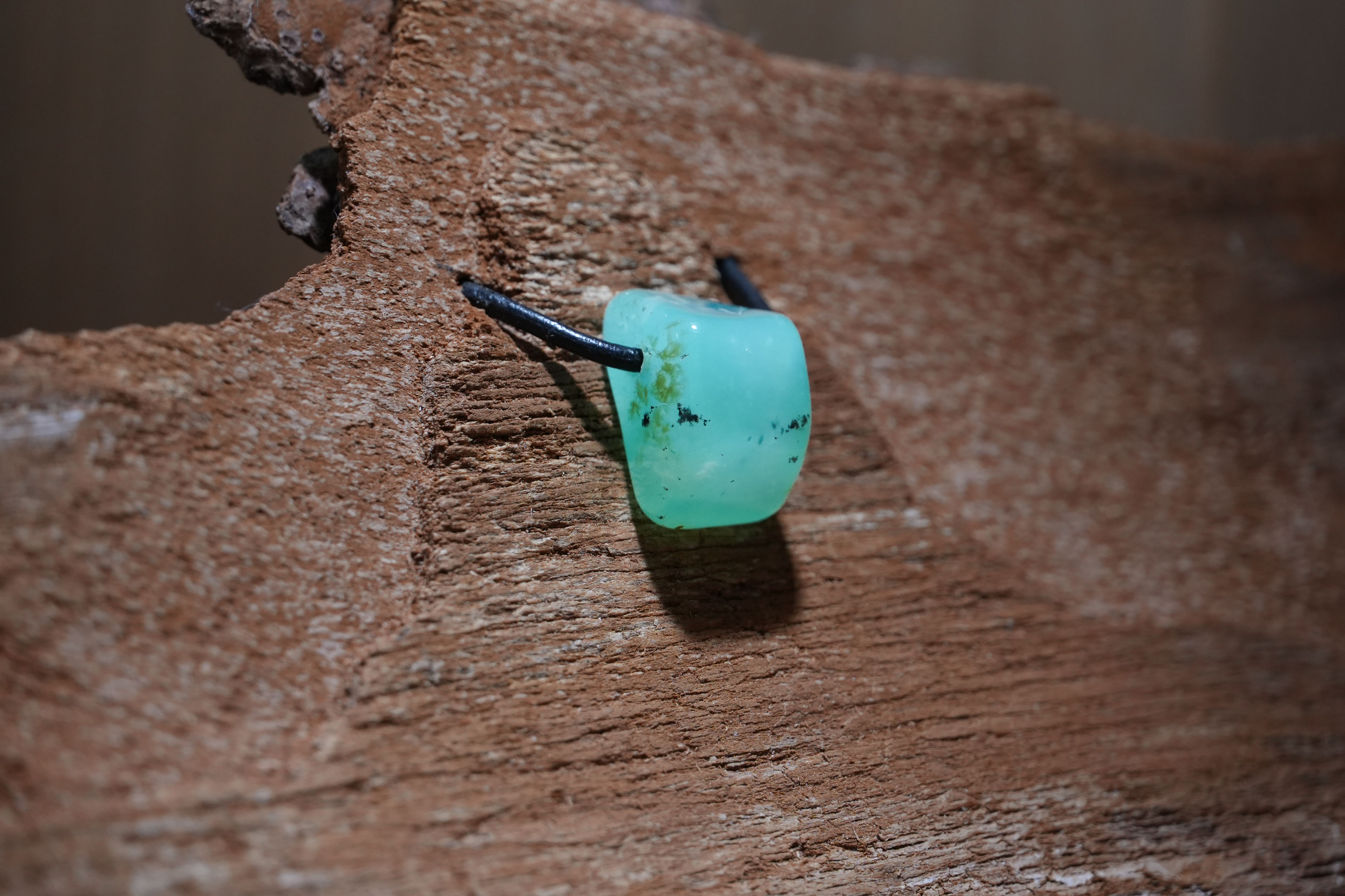Chrysoprase, Drilled · No. 1, 1.6 × 2.2 cm