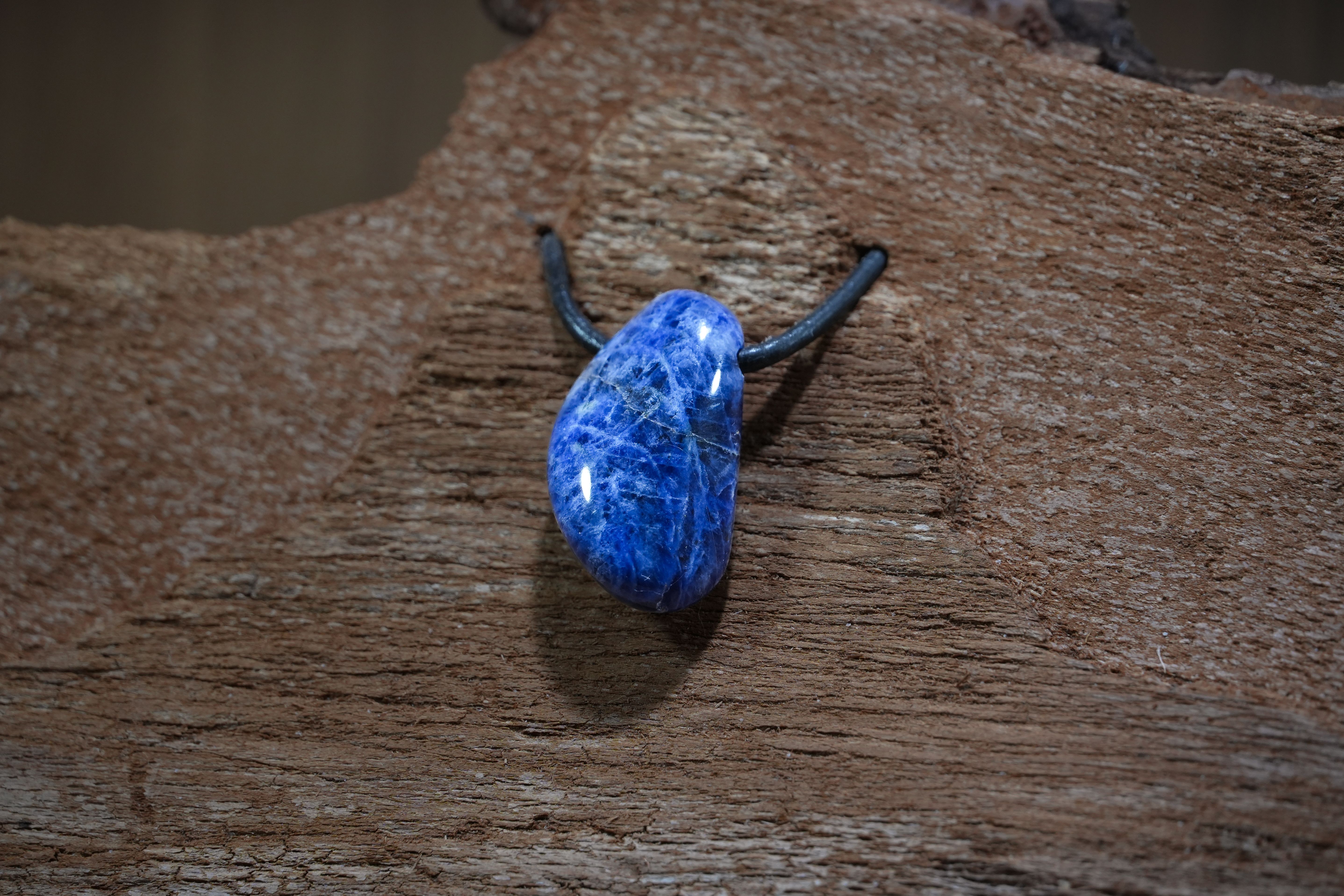 Sodalite, Drilled · No. 1, 1.9 × 3.1 cm