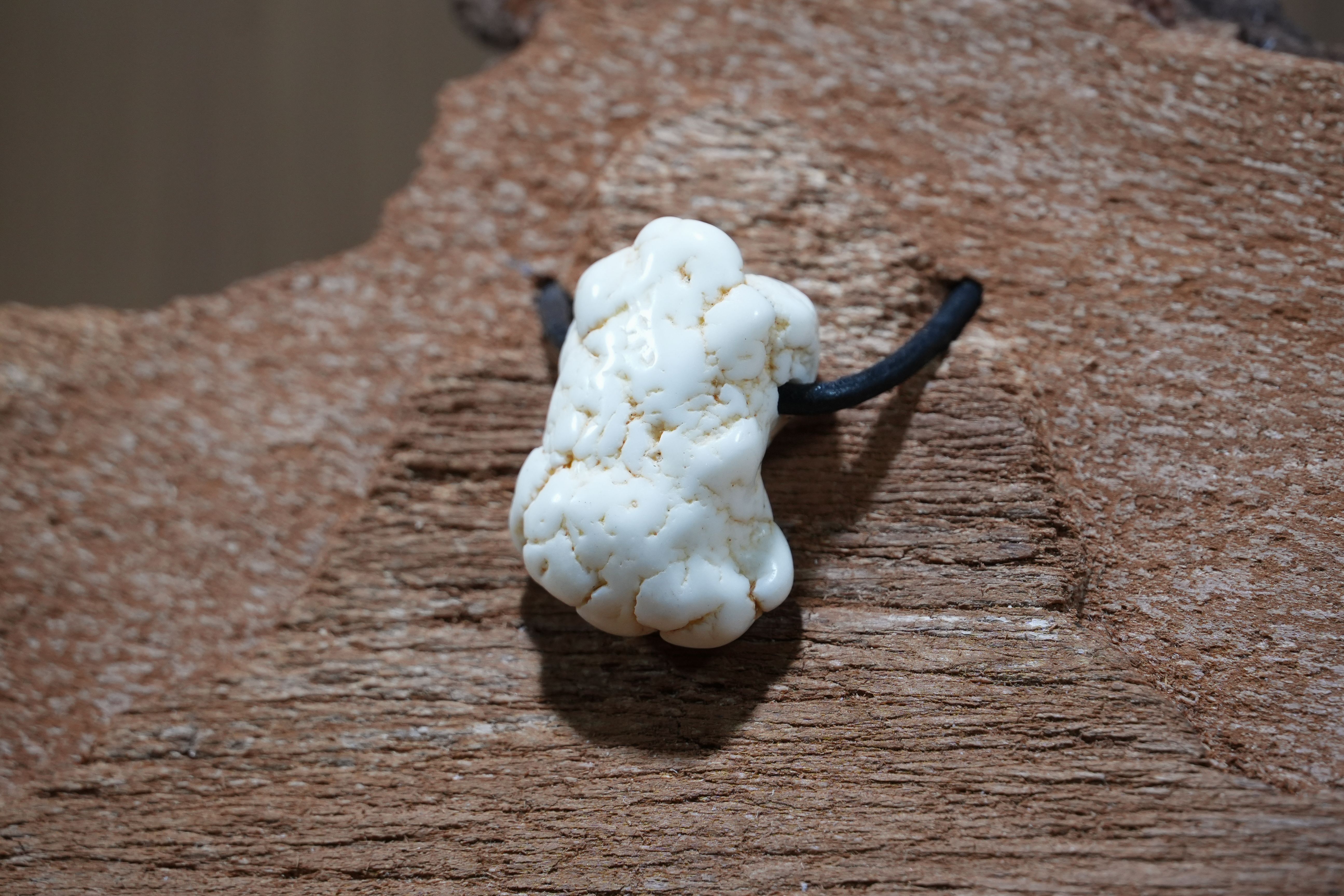 Magnesite, Drilled · No. 1, 1.6 × 3 cm