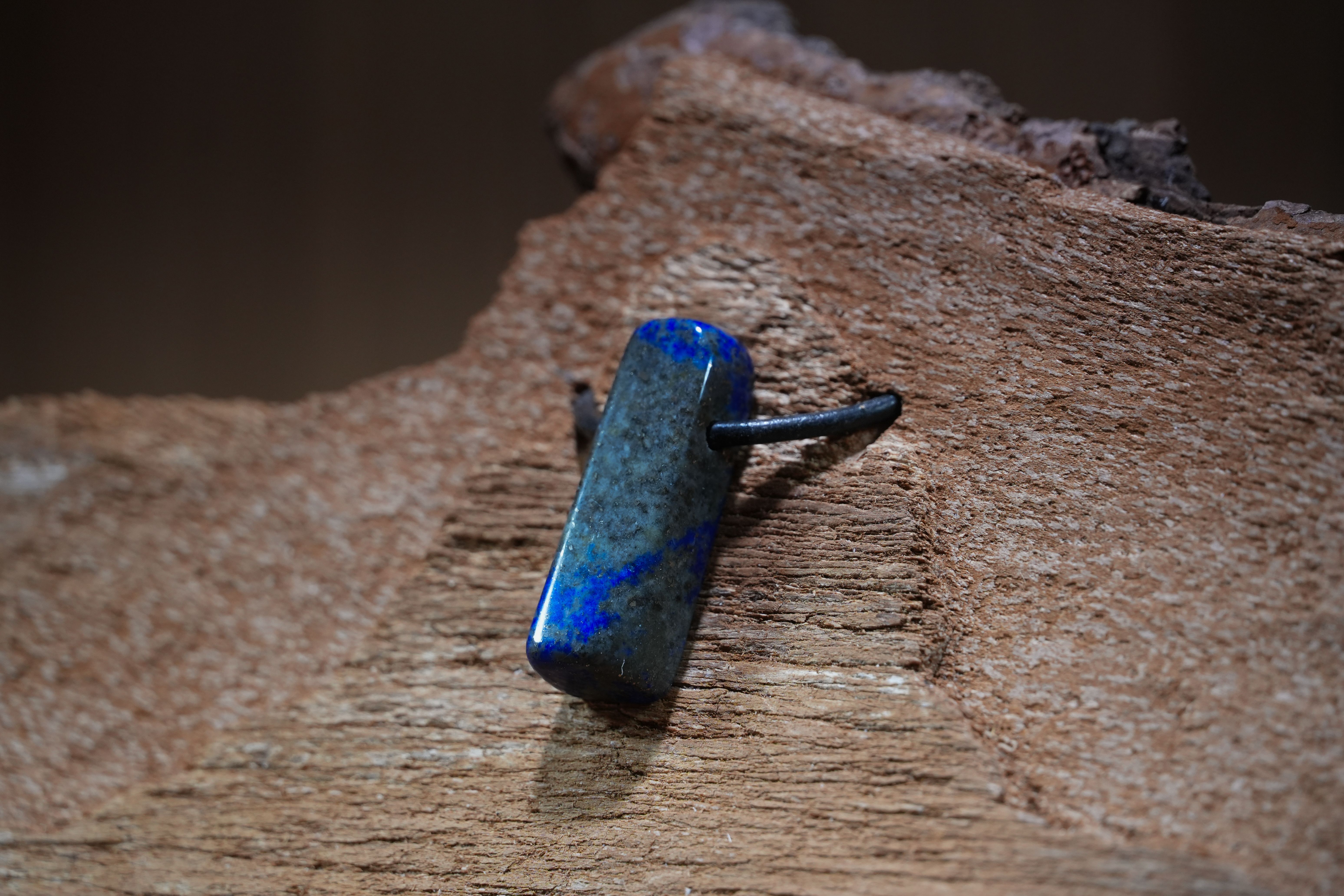 Lapis lazuli, Drilled · No. 1, 1 × 3.5 cm