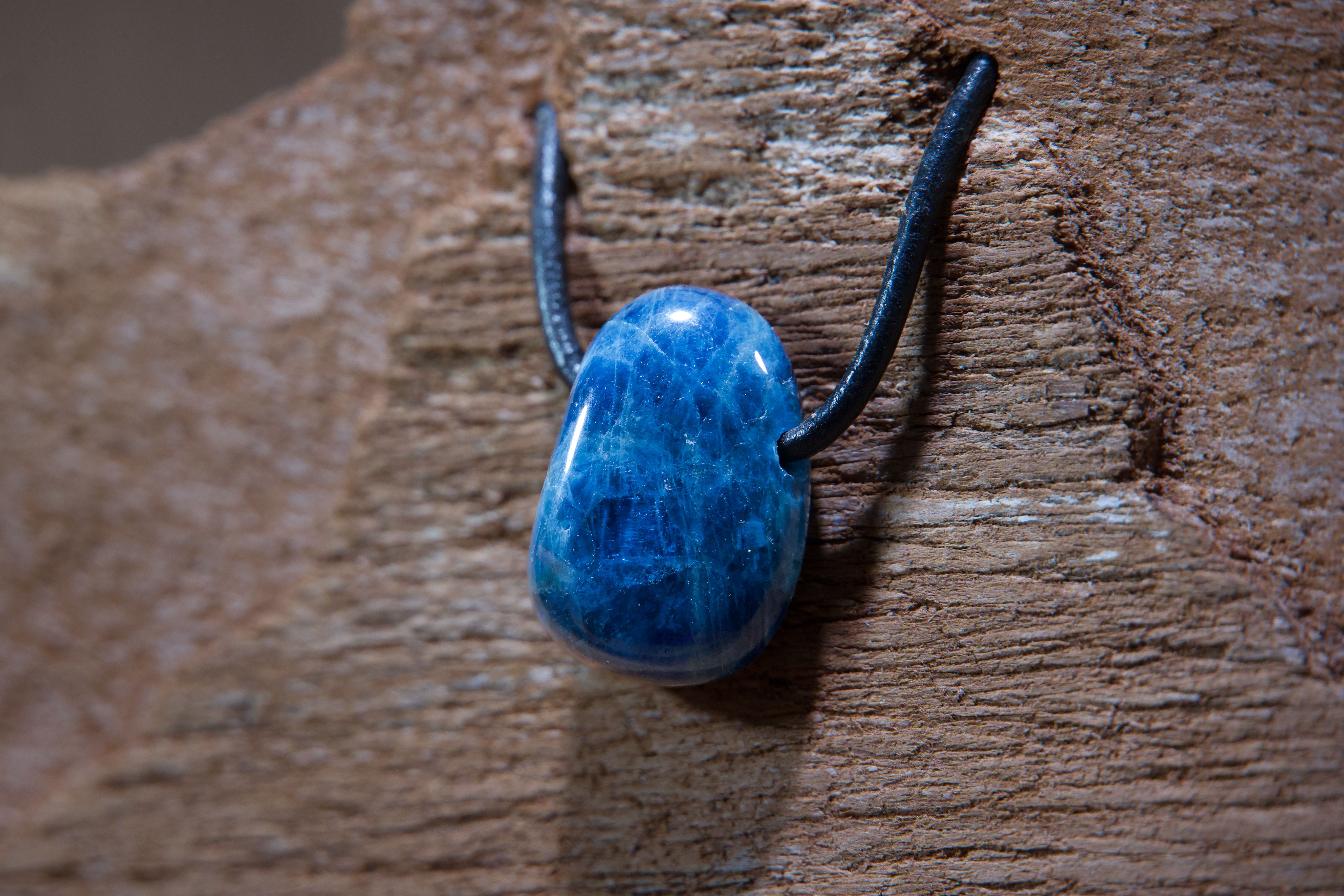 Apatite pendant, drilled · No. 1, 1.7 × 2.3 cm