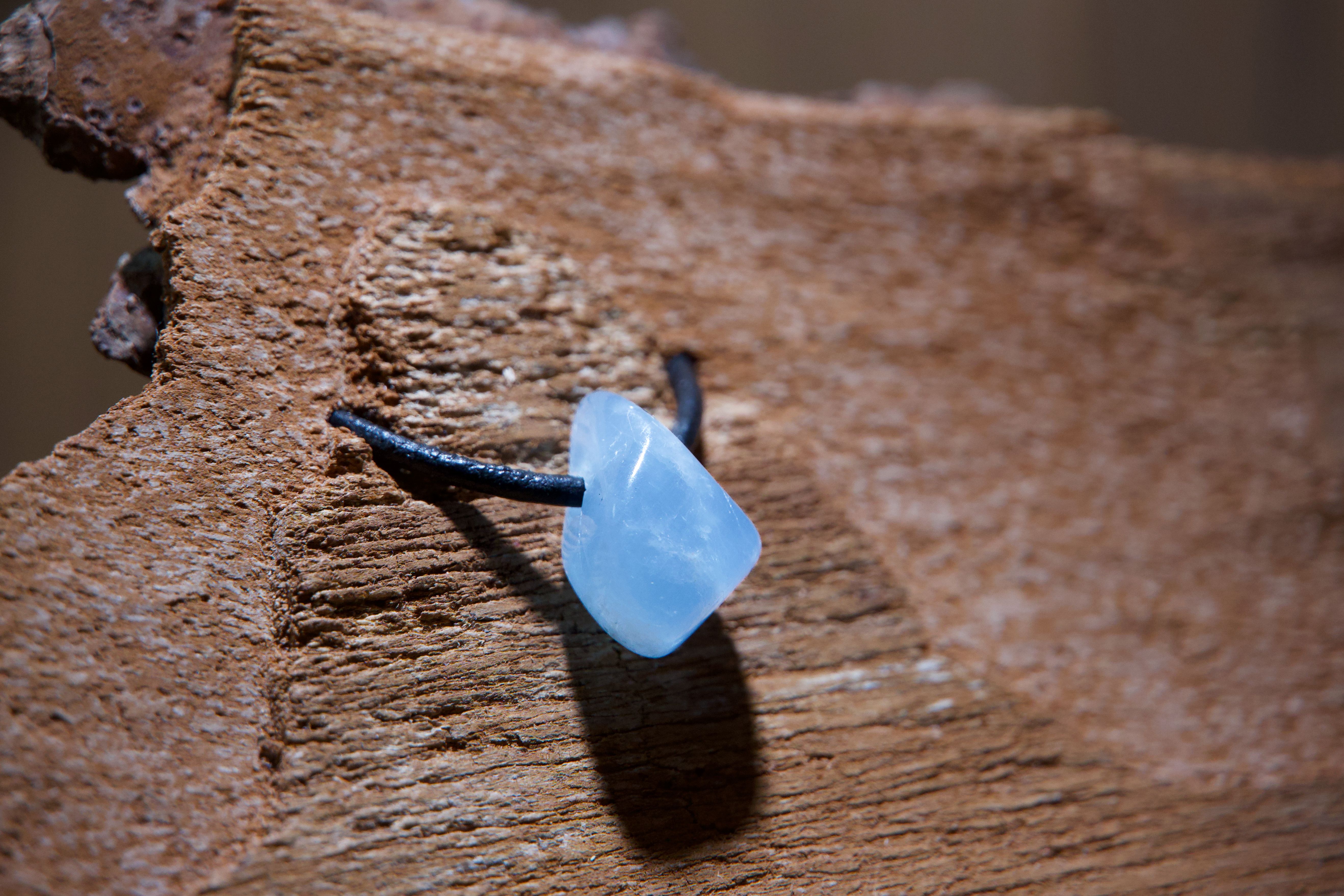Aquamarine pendant, drilled · No. 1, 1.3 × 2.3 cm