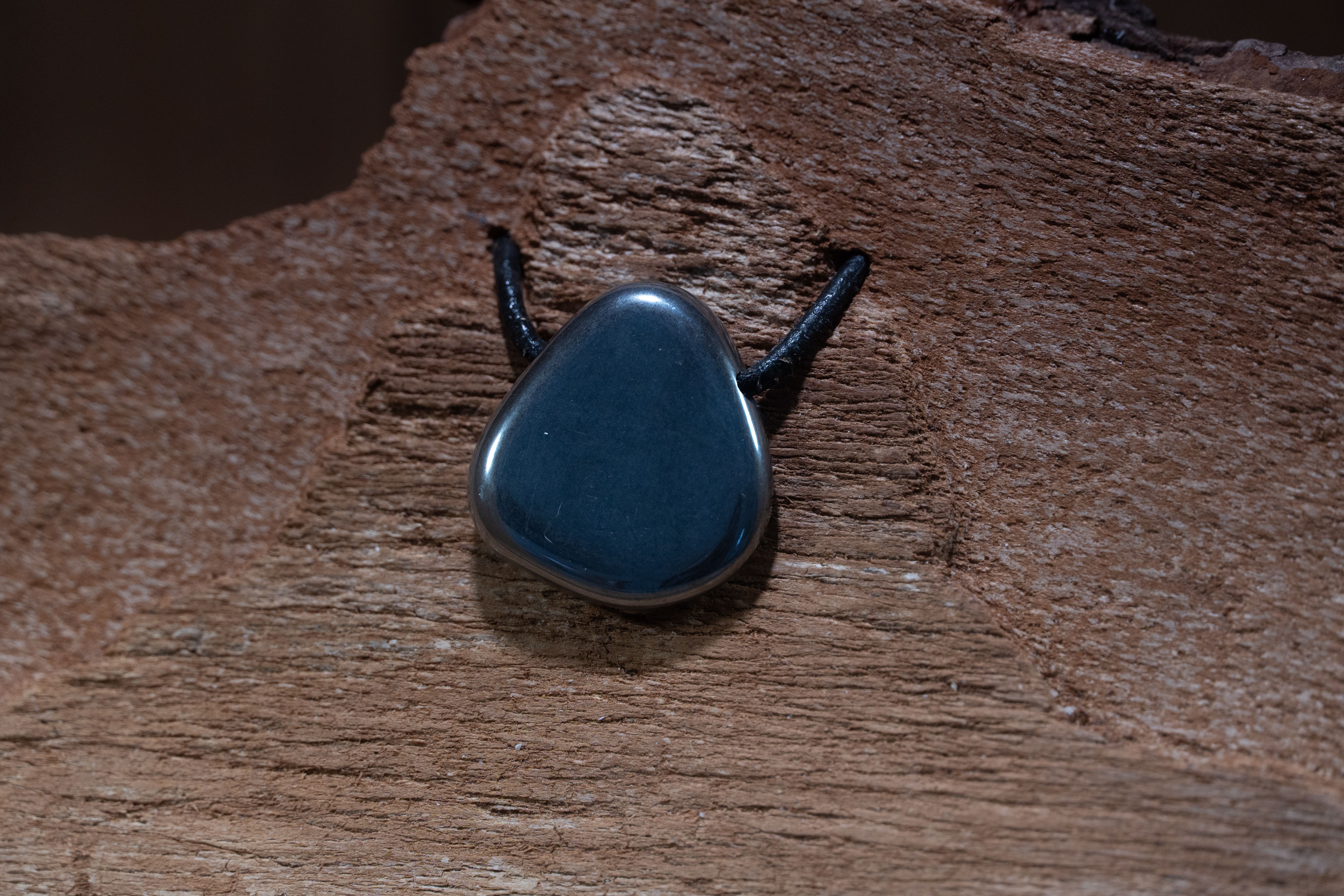 Haematite, Drilled · No. 1, 2.6 × 2.8 cm
