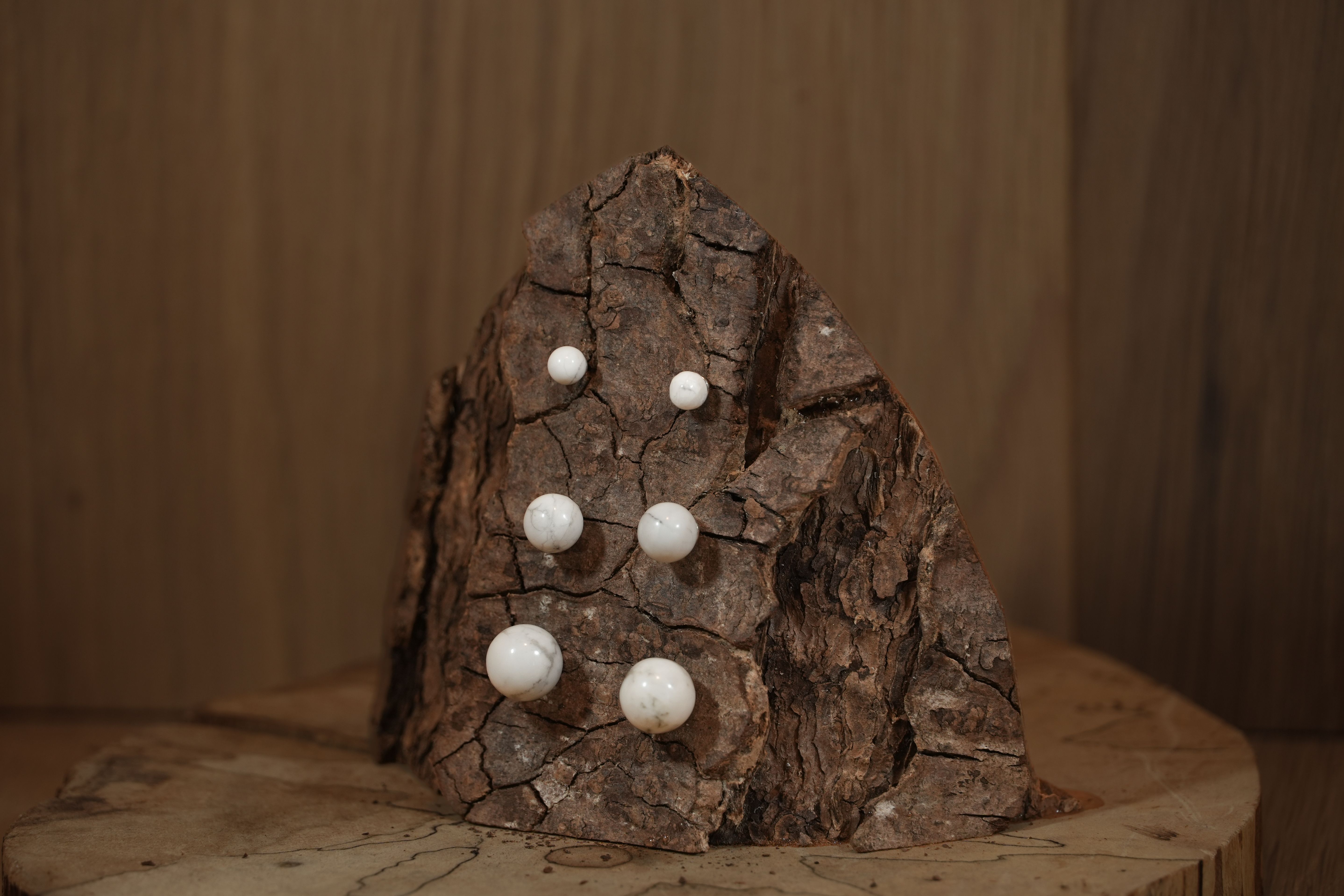 Magnesite stud earrings in different sizes