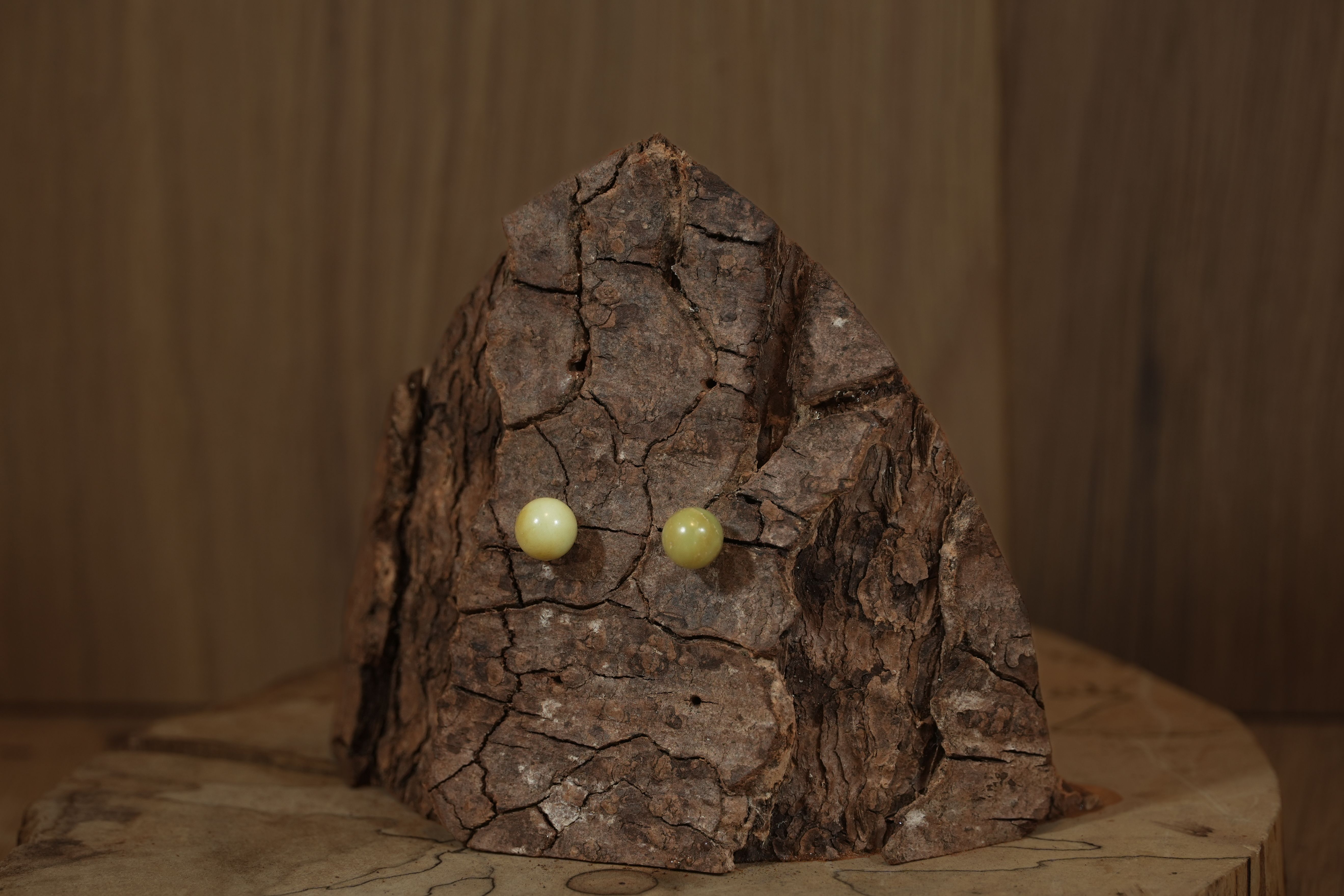 Lemon chrysoprase stud earrings in different sizes