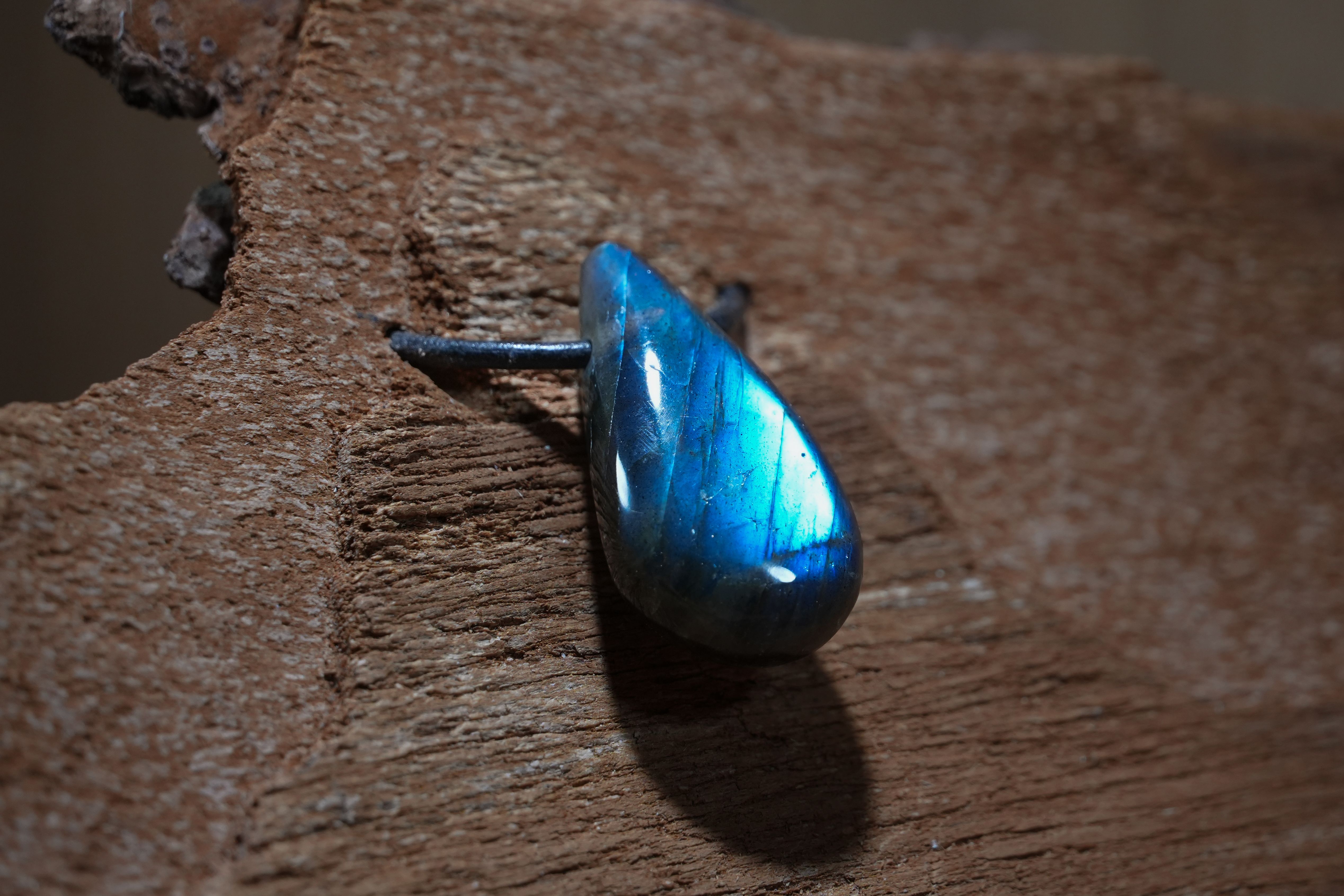 Labradorite, Drilled · No. 1, 2 × 3.6 cm